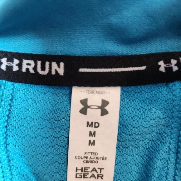 Under Armour Heatgear Pullover Quarter Zip Teal Women Size Medium Thumb Holes - Picture 3 of 3